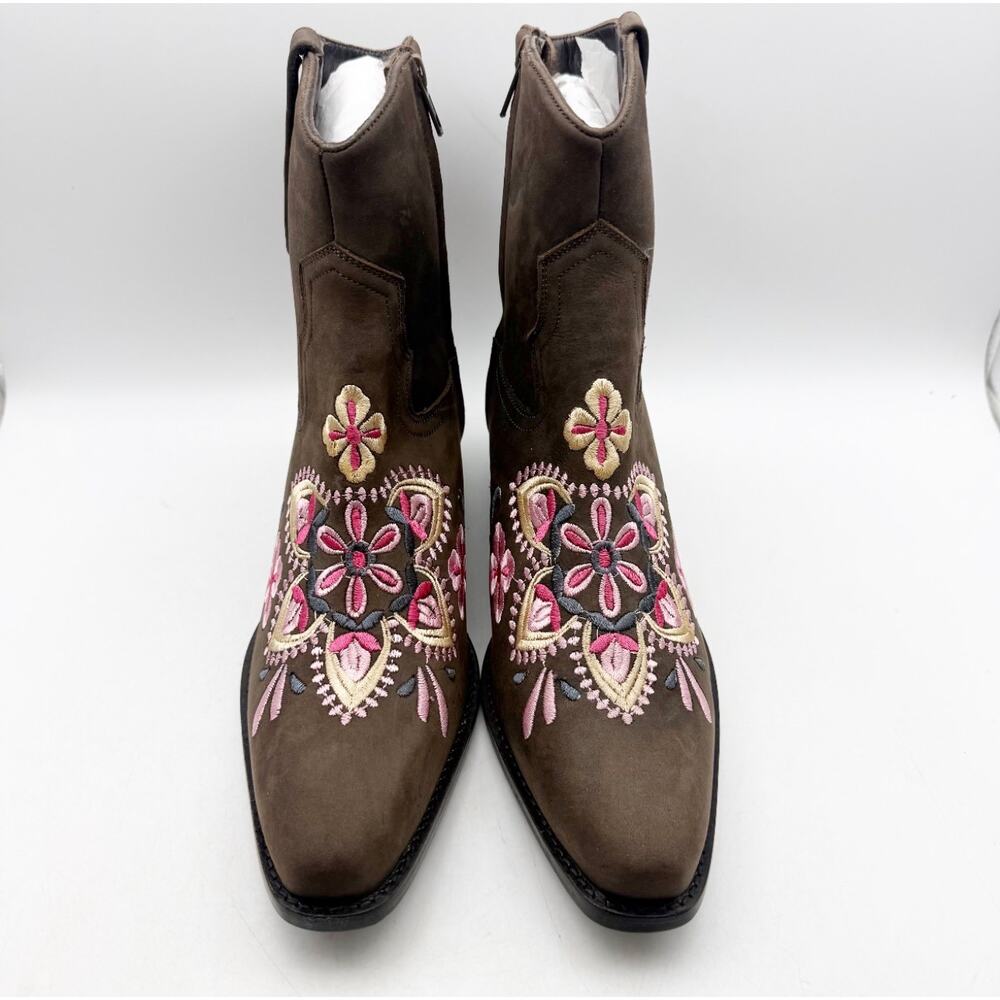 Diba True Women Cains Ville Western Bootie Size 11 M Brown Pink Leather NWOB - Picture 5 of 15